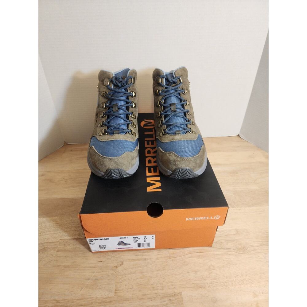 Merrell Ontario 85 J18854 Mid WP Olive Waterproof Hiking Shoes Womens Size 10